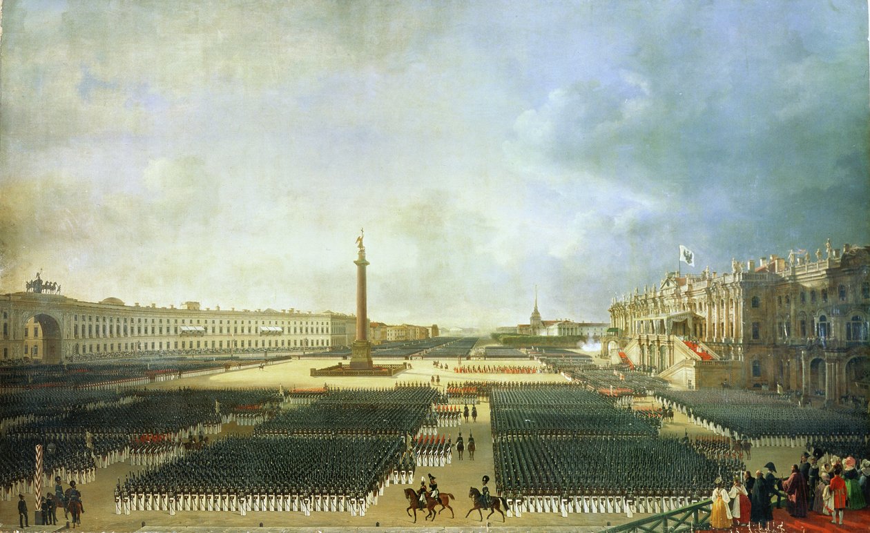 Die Weihe der Alexandersäule in St. Petersburg am 30. August 1834 von Adolphe Ladurner