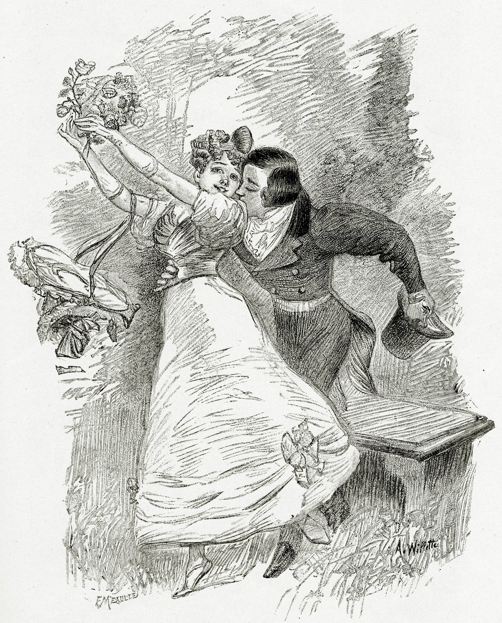 Illustration aus Toute la Lyre, 19. Jahrhundert von Adolphe Leon Willette