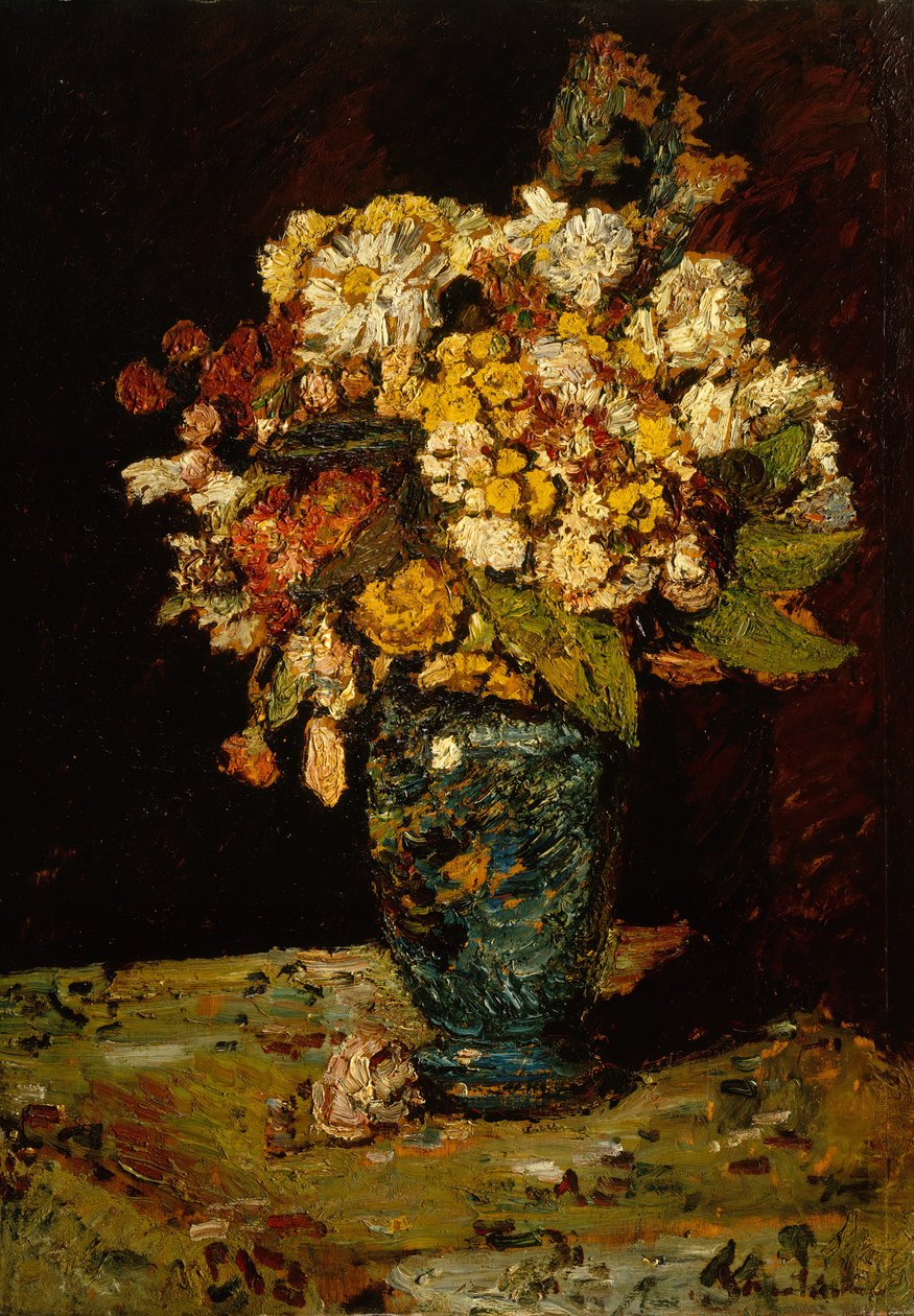 Blumen in einer blauen Vase, 1879-1883 von Adolphe Joseph Thomas Monticelli