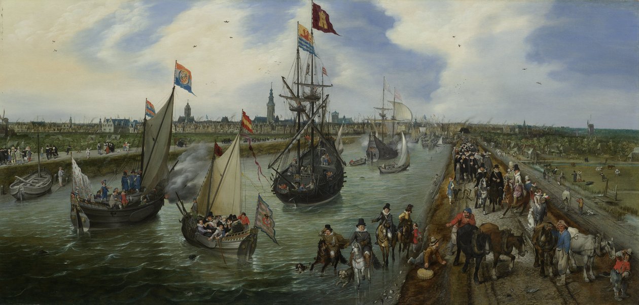 Die Abreise eines Würdenträgers aus Middelburg, 1615 von Adriaen Pietersz van de Venne