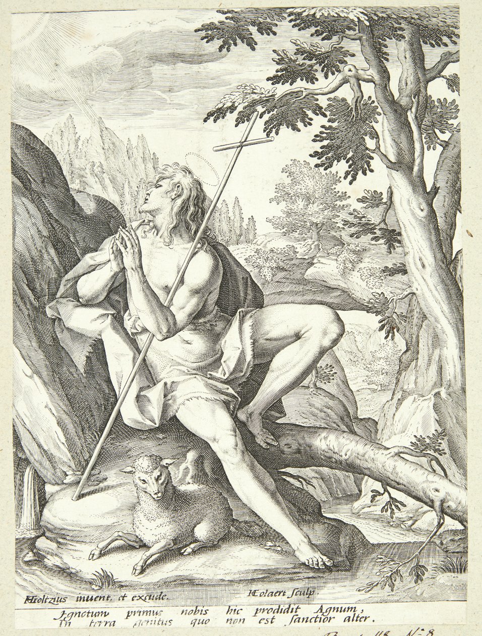 Johannes der Täufer in der Wüste von Adriaen Collaert