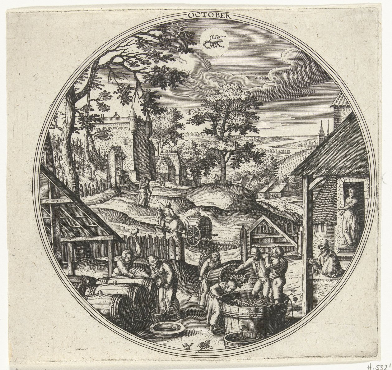 Oktober von Adriaen Collaert