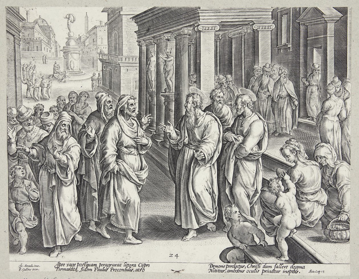 Die Blendung des Elymas von Adriaen Collaert