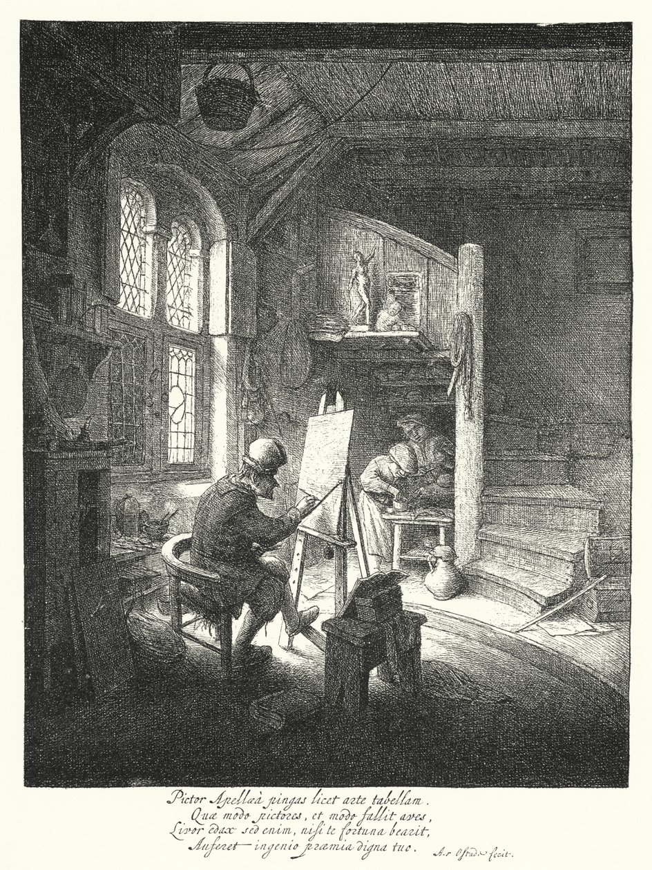 Der Maler (Gravur) von Adriaen Jansz. van Ostade