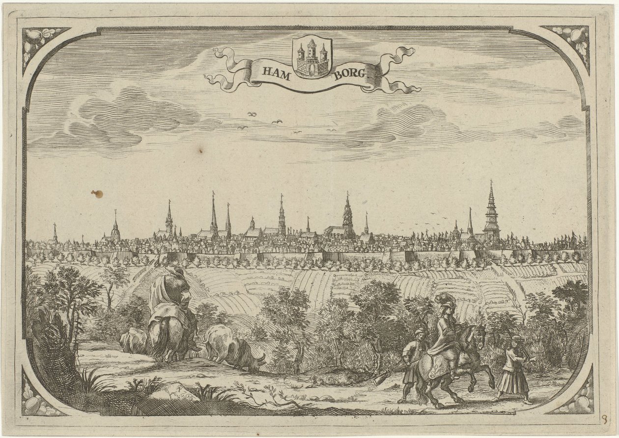 Ansicht der Stadt Hamburg von Adriaen Oudendijck