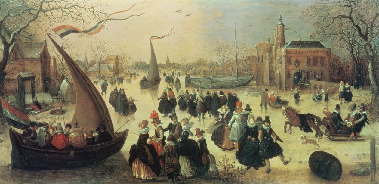 Schlittschuhparty von Adriaen Pietersz van de Venne