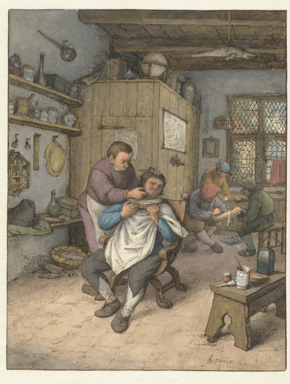 Ein Friseursalon von Adriaen van Ostade