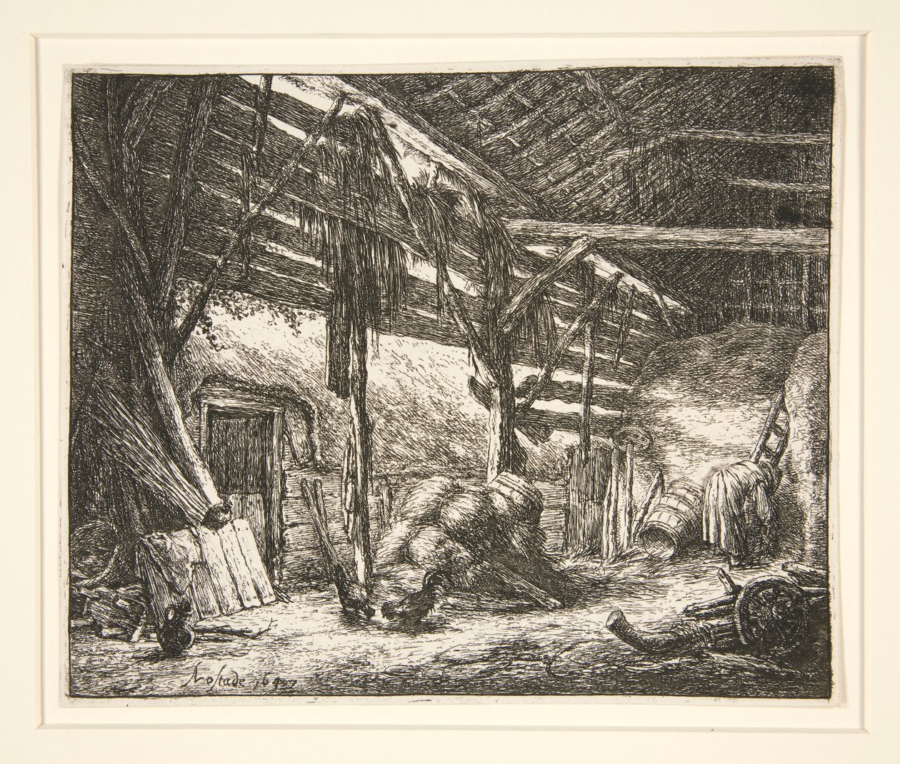 Innenraum einer Scheune von Adriaen van Ostade