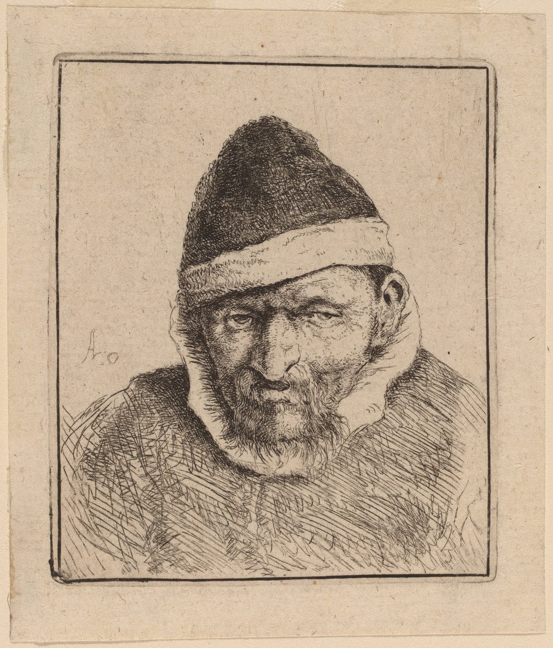 Bauer mit spitzer Mütze von Adriaen van Ostade