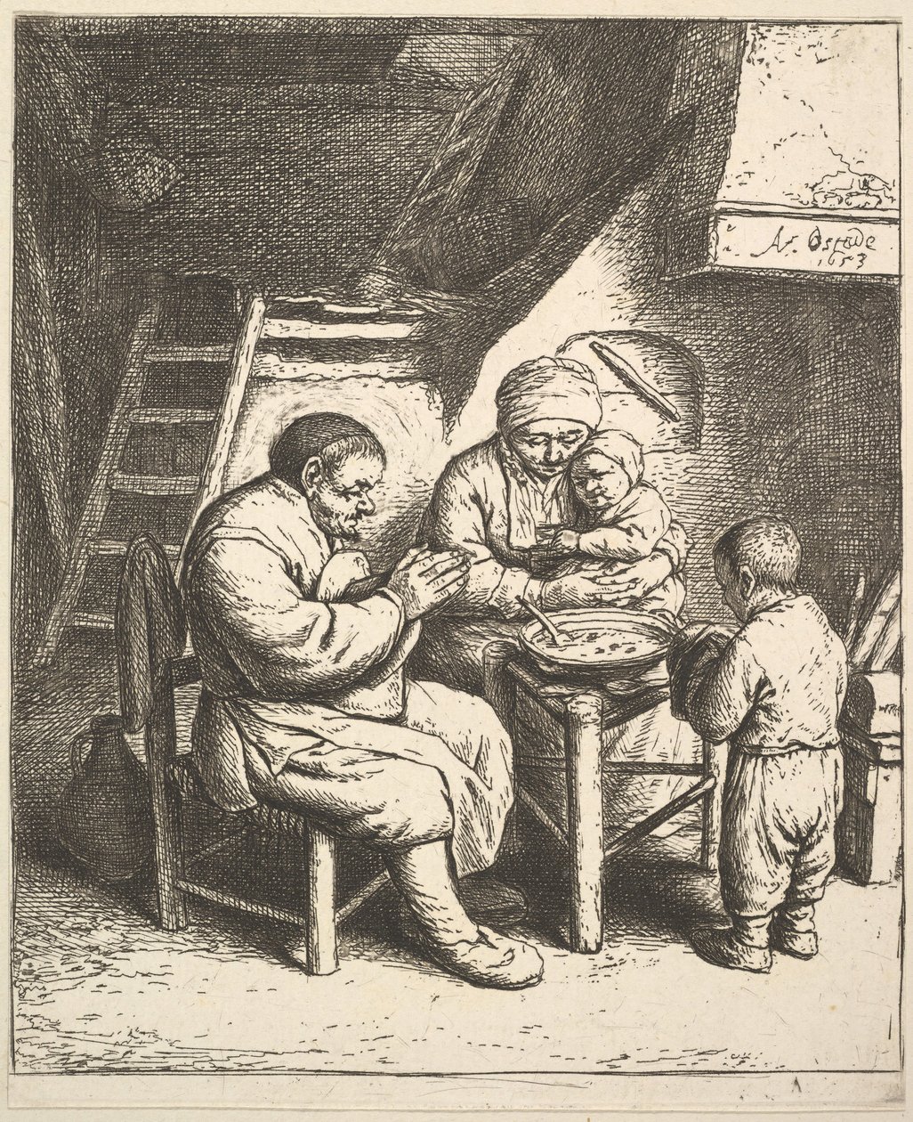 Der Segen, 1610-85 von Adriaen van Ostade