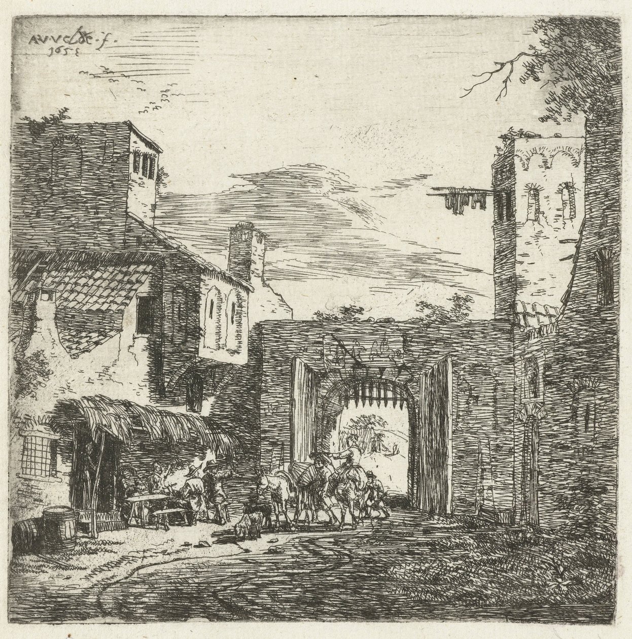 Gasthaus am Stadttor, 1653 von Adriaen van de Velde