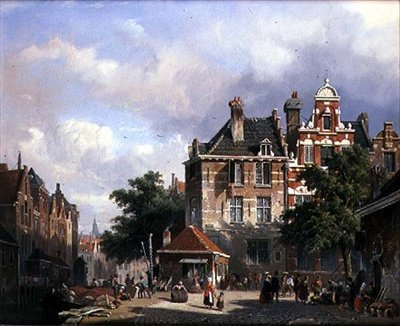 Eine niederländische Straßenszene von Adrianus Eversen