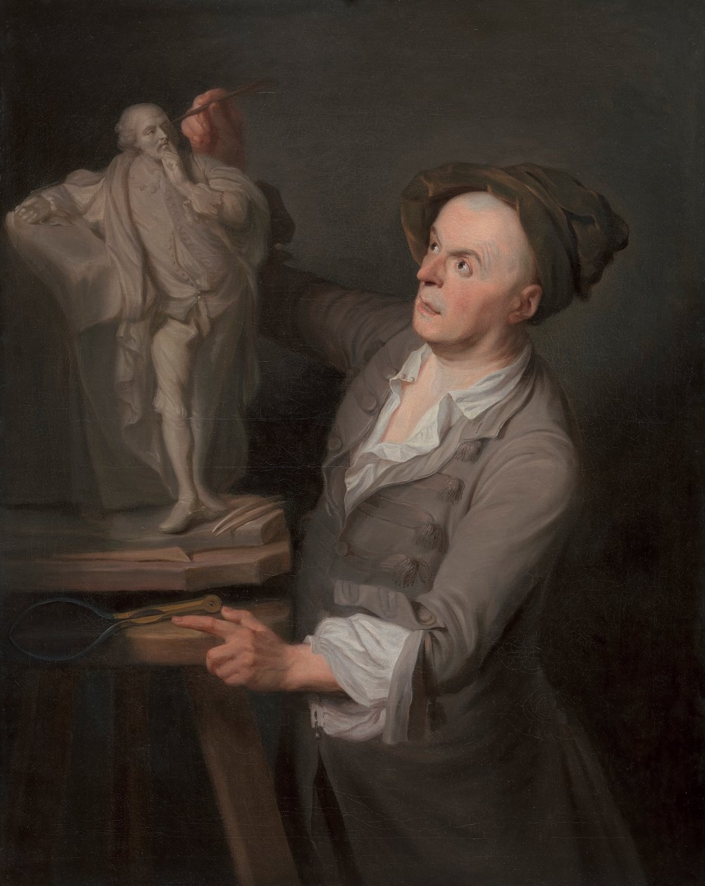 Louis-Francois Roubiliac modelliert sein Denkmal für Shakespeare von Adrien Carpentiers