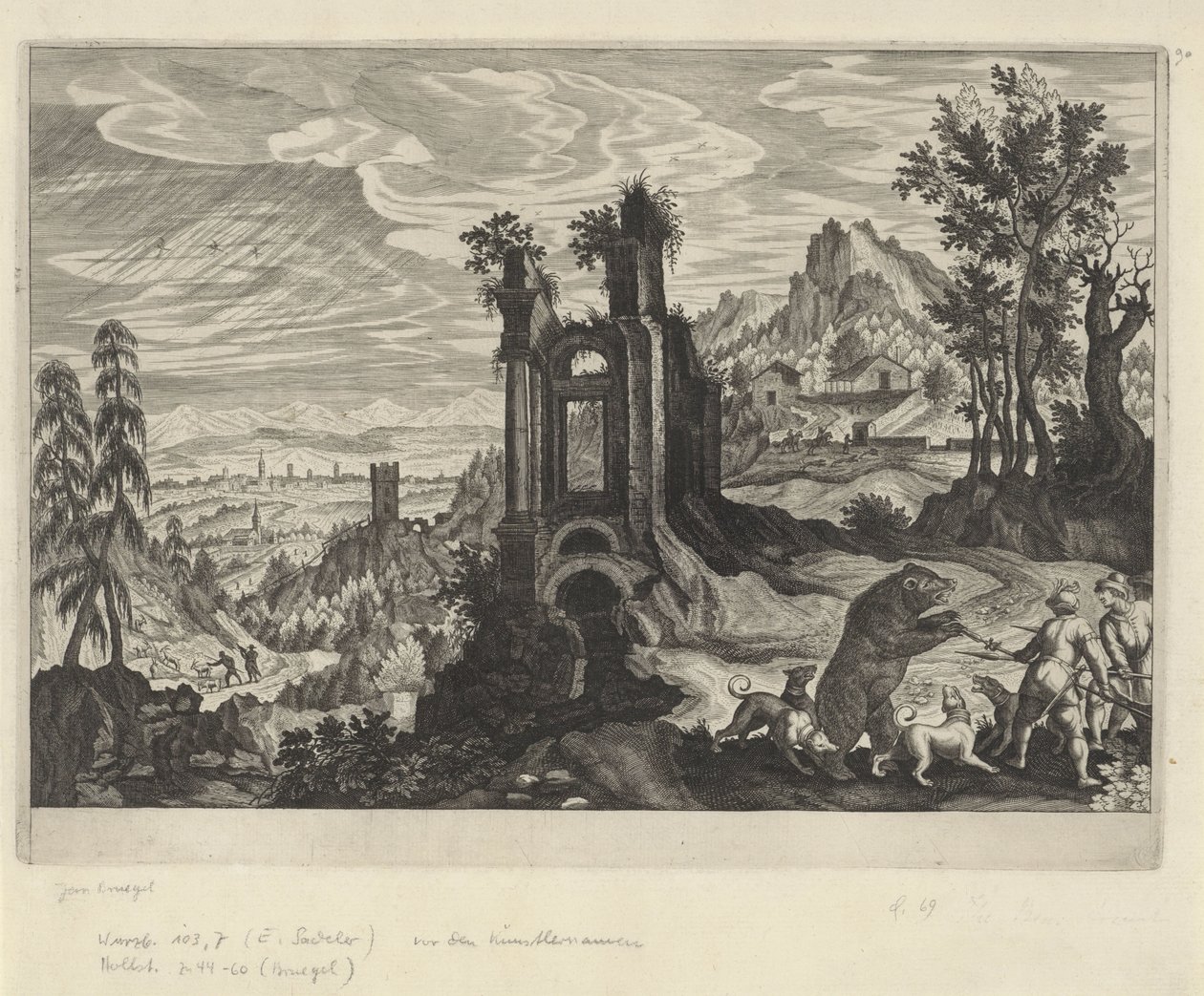 Landschaft mit Bärenjagd von Aegidius Sadeler (II) (rejected attribution)