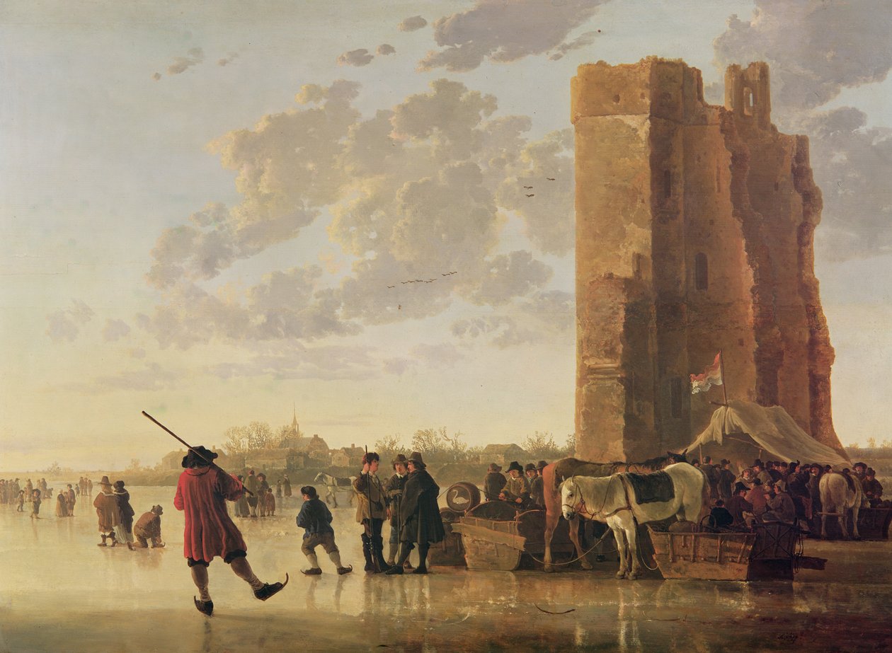 Ansicht der Maas im Winter von Aelbert Cuyp