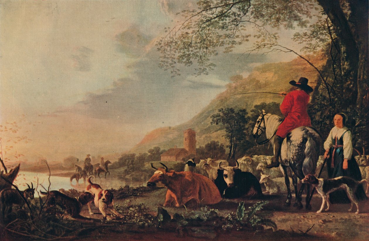 Hügelige Landschaft mit Figuren, um 1655 von Aelbert Cuyp