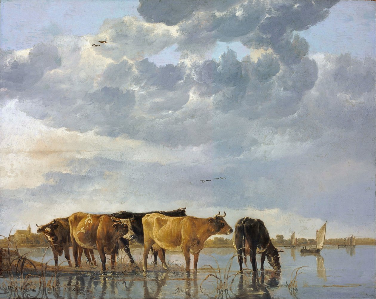 Rinder im Wasser von Aelbert Cuyp