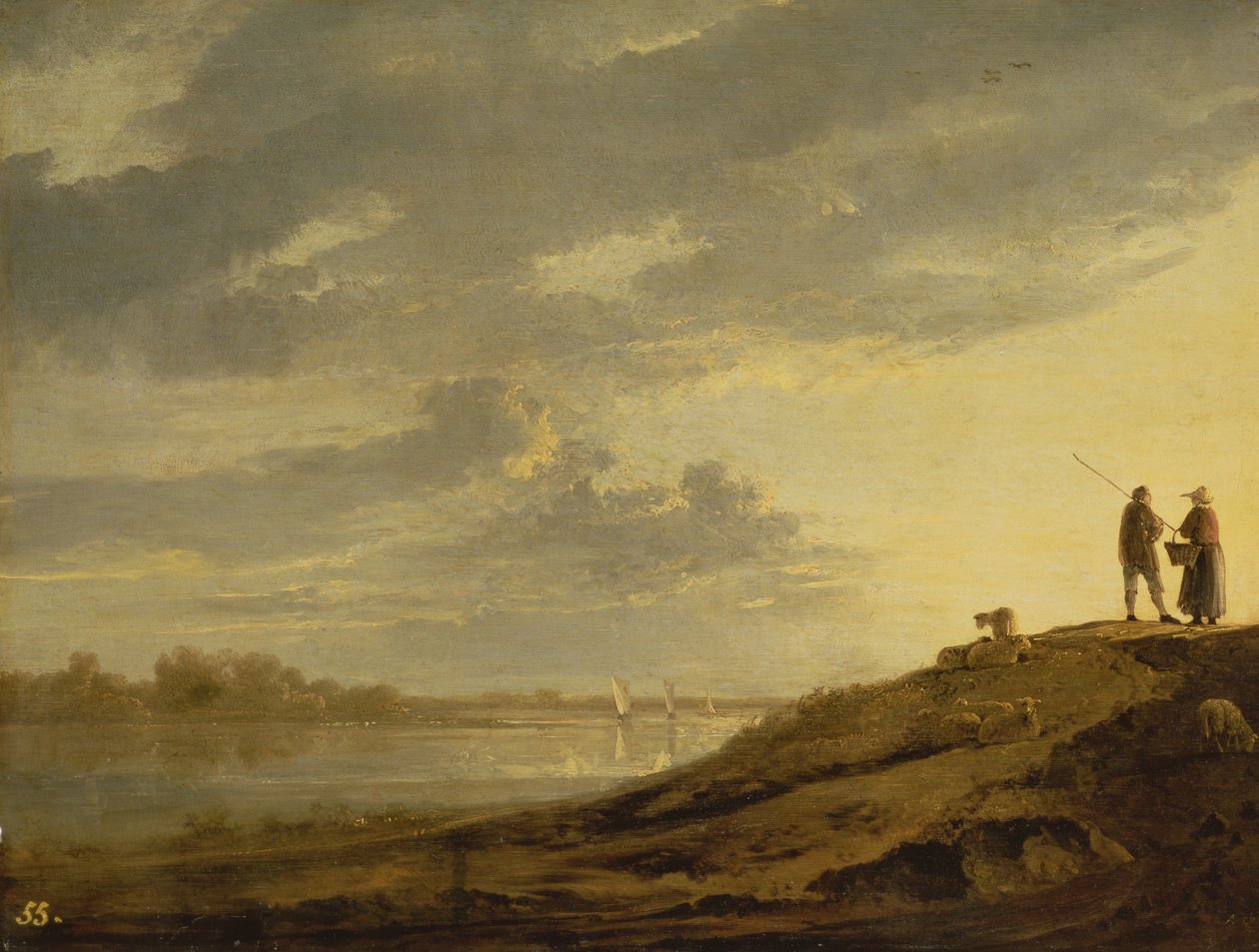 Sonnenuntergang über einem Fluss, 1650er von Aelbert Cuyp