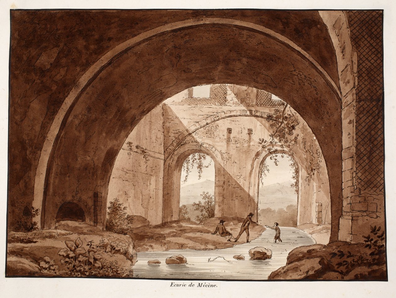 Die Ställe der Villa Maecenas, 1833 von Agostino Tofanelli