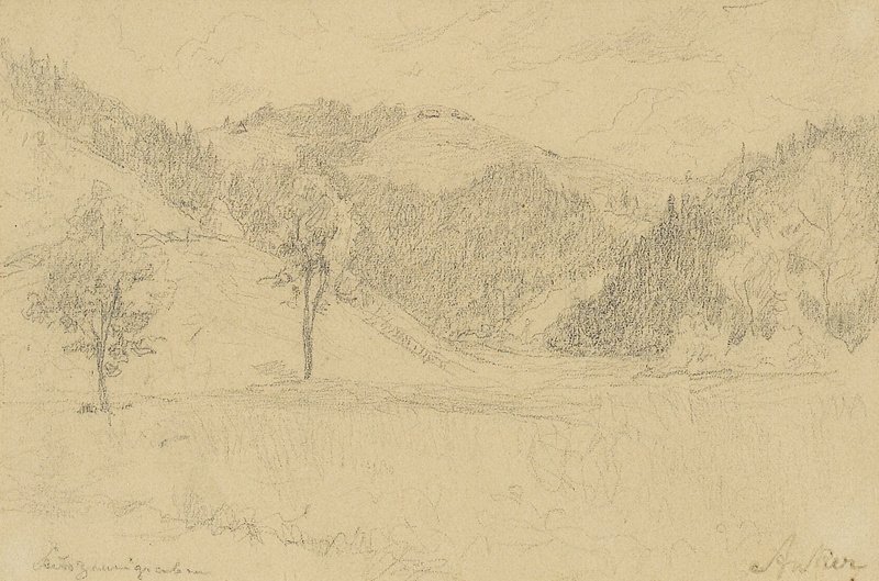 Hügellandschaft von Albert Anker