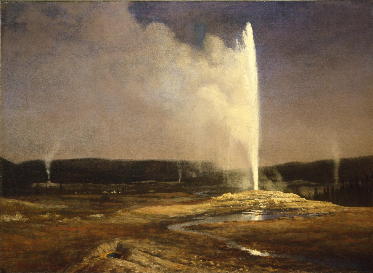 Geysire im Yellowstone von Albert Bierstadt