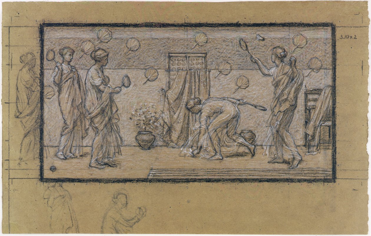 Studie für Battledore und Shuttlecock, ca. 1871 von Albert Joseph Moore