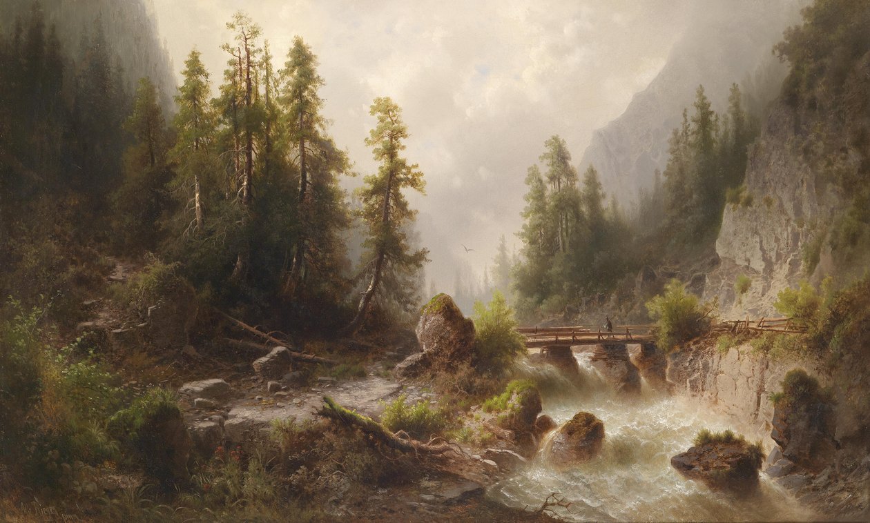 Gebirgsbach von Albert Rieger