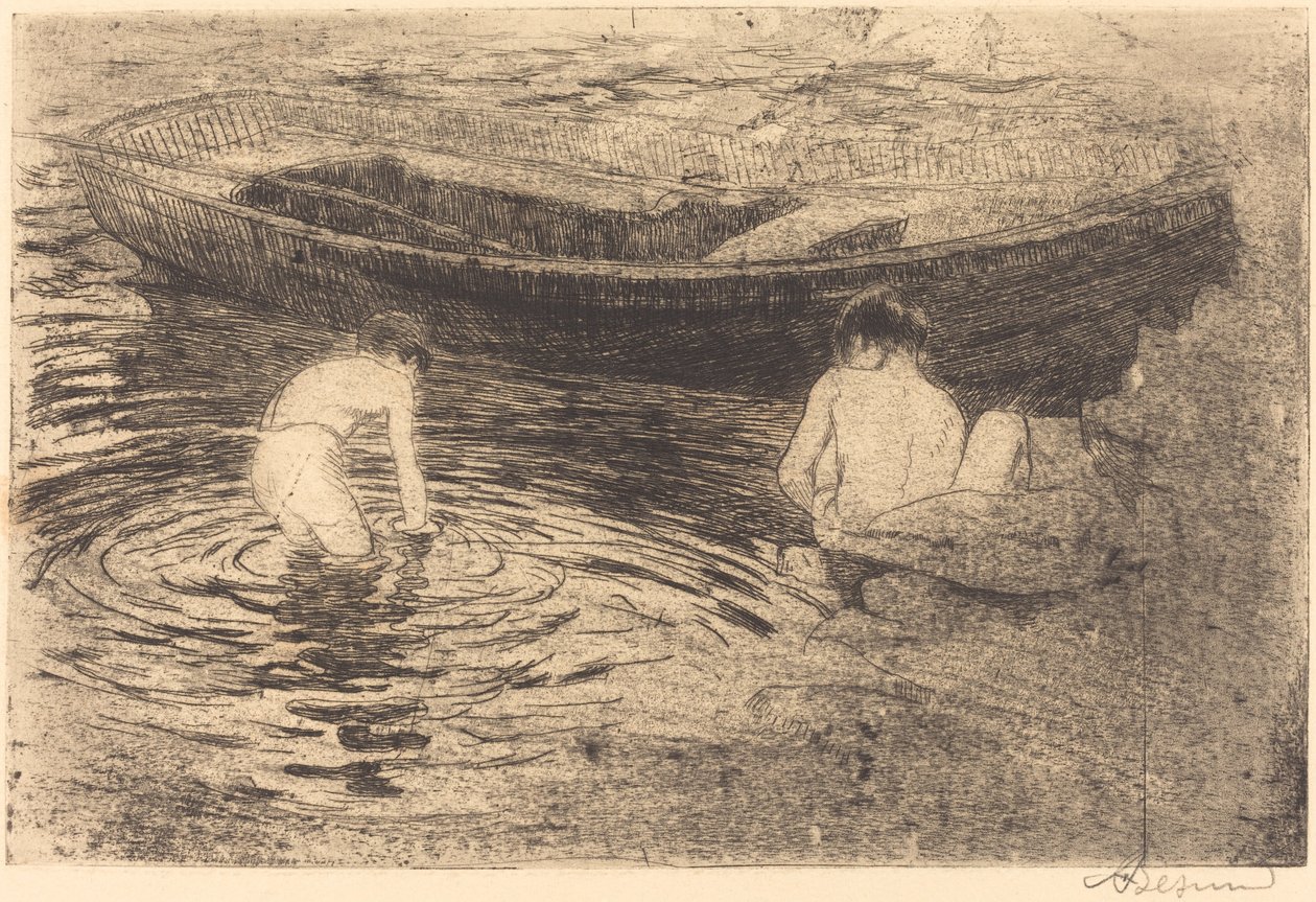 Baden in Talloires (La baignade à Talloires) von Albert Besnard