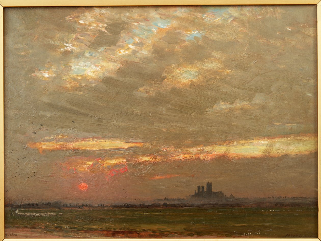 Lincoln-Kathedrale bei Sonnenuntergang, 1912 von Albert Goodwin