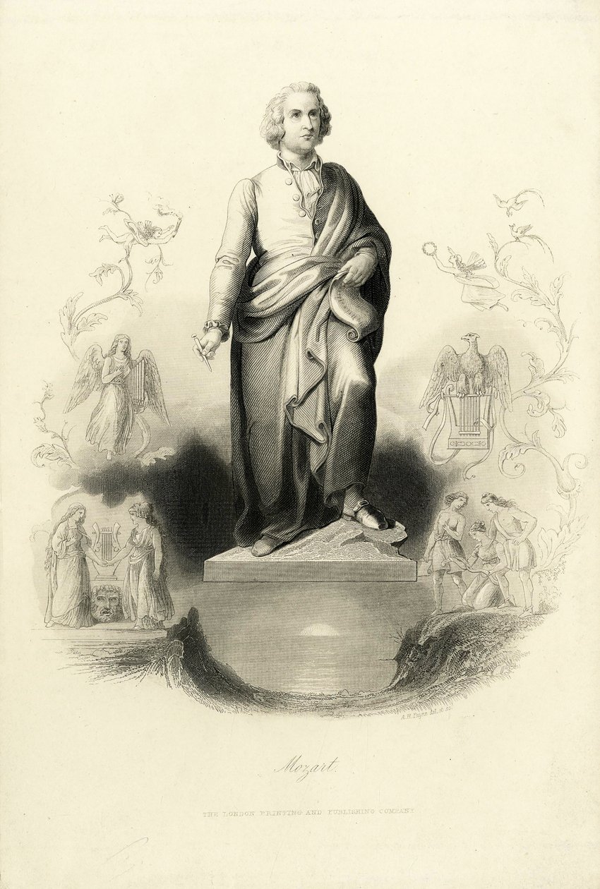 Mozart-Denkmal am Mozartplatz, 1842 von Albert Henry Payne