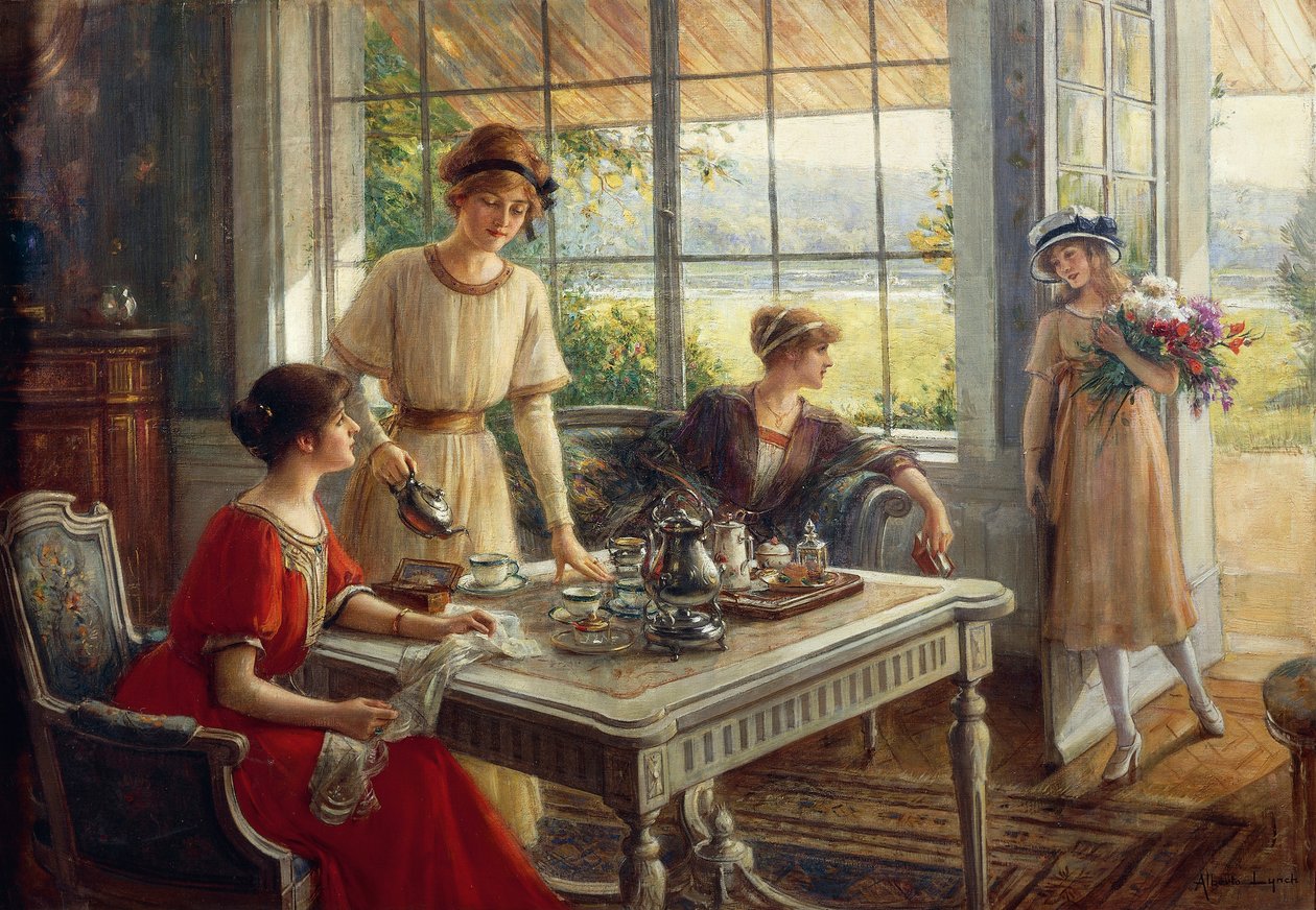 Frauen beim Tee, von Albert Lynch (1851-1912) von Albert Lynch