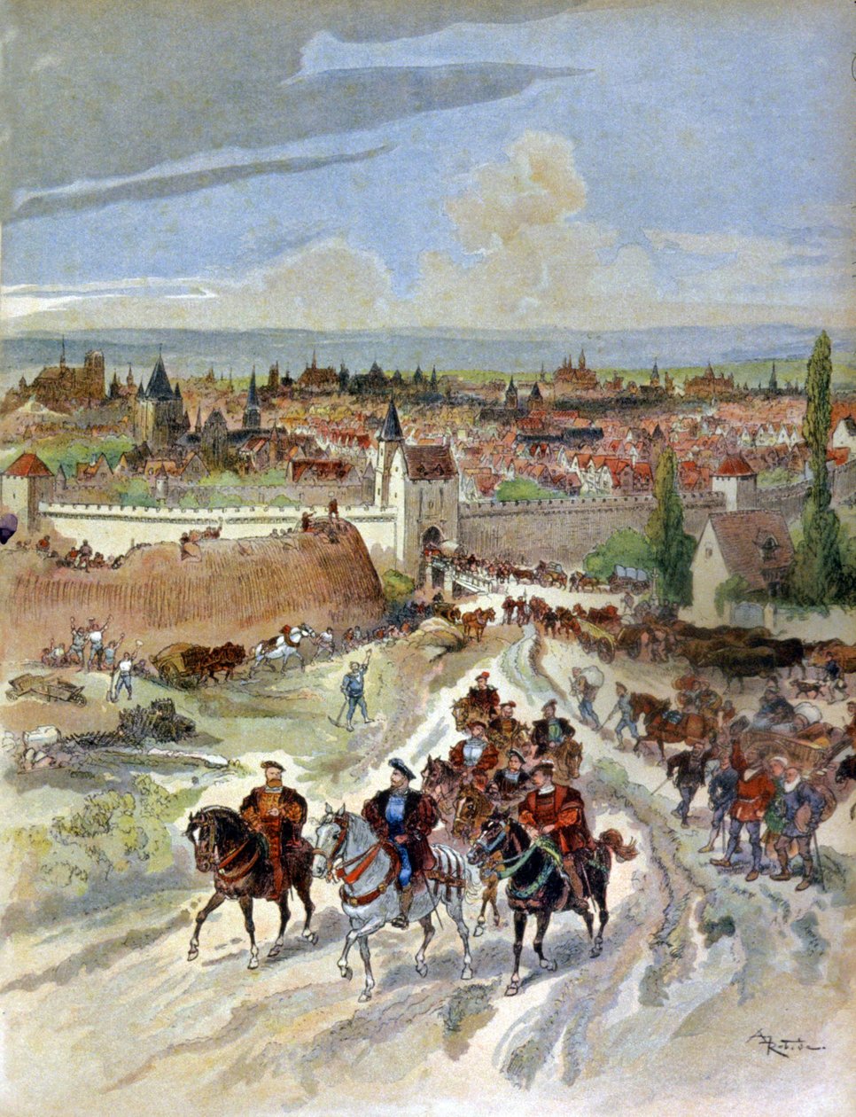 Francois I. verlässt Paris von Albert Robida