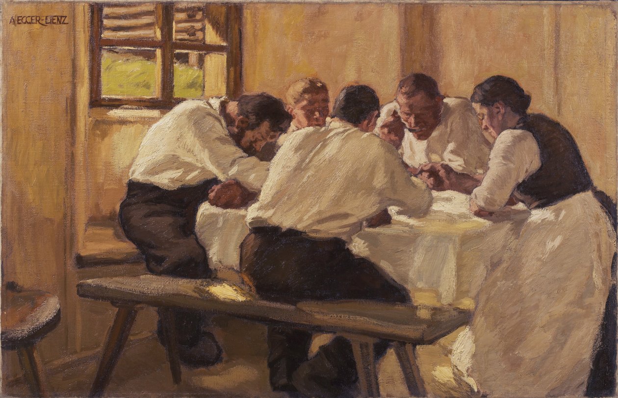 Mittagessen Die Suppe, Version II von Albin Egger Lienz