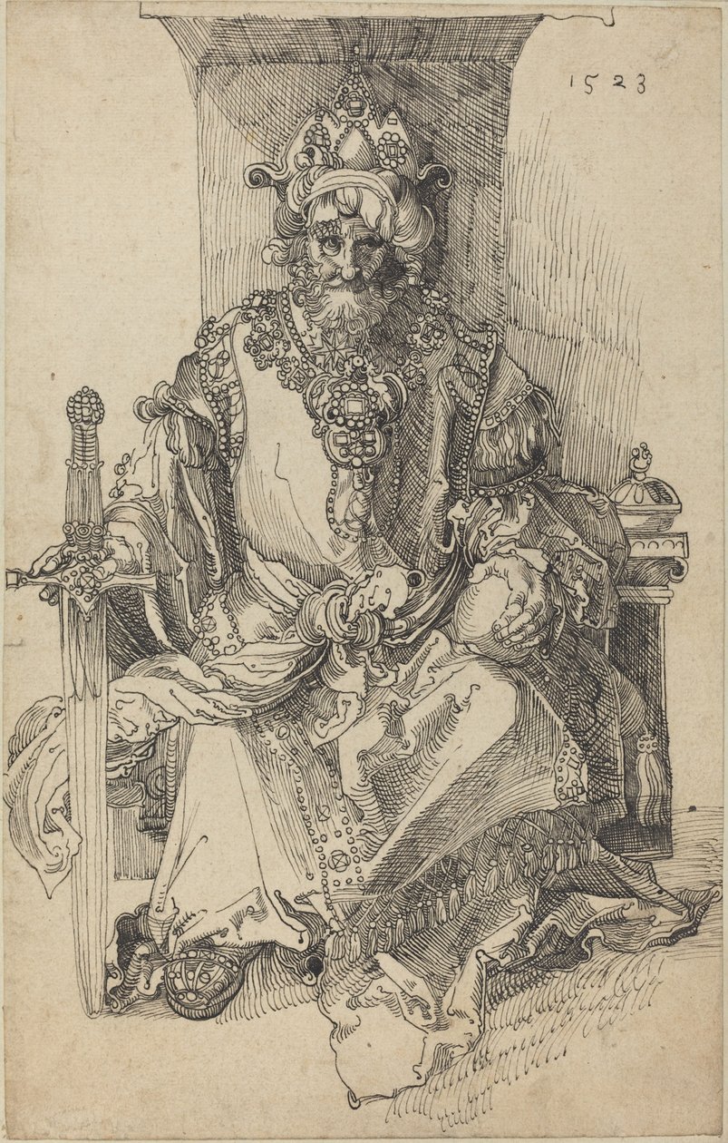 Ein orientalischer Herrscher auf seinem Thron von Albrecht Dürer
