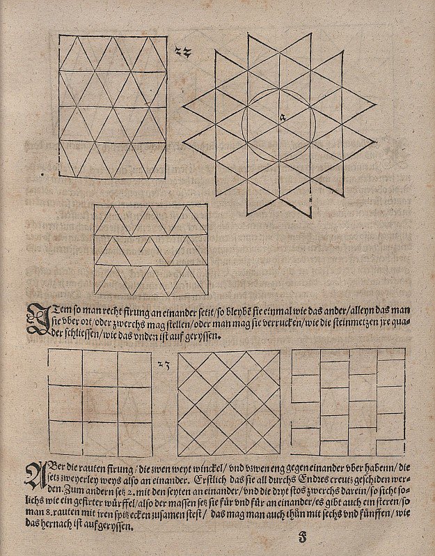 Parkettierungen mit gleichseitigen Dreiecken und mit Quadraten von Albrecht Dürer