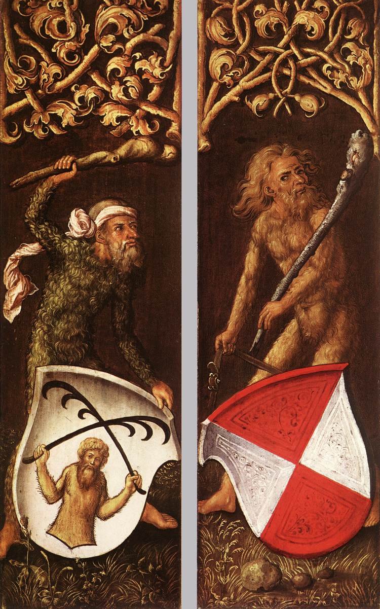 Waldmänner mit heraldischen Schilden von Albrecht Dürer