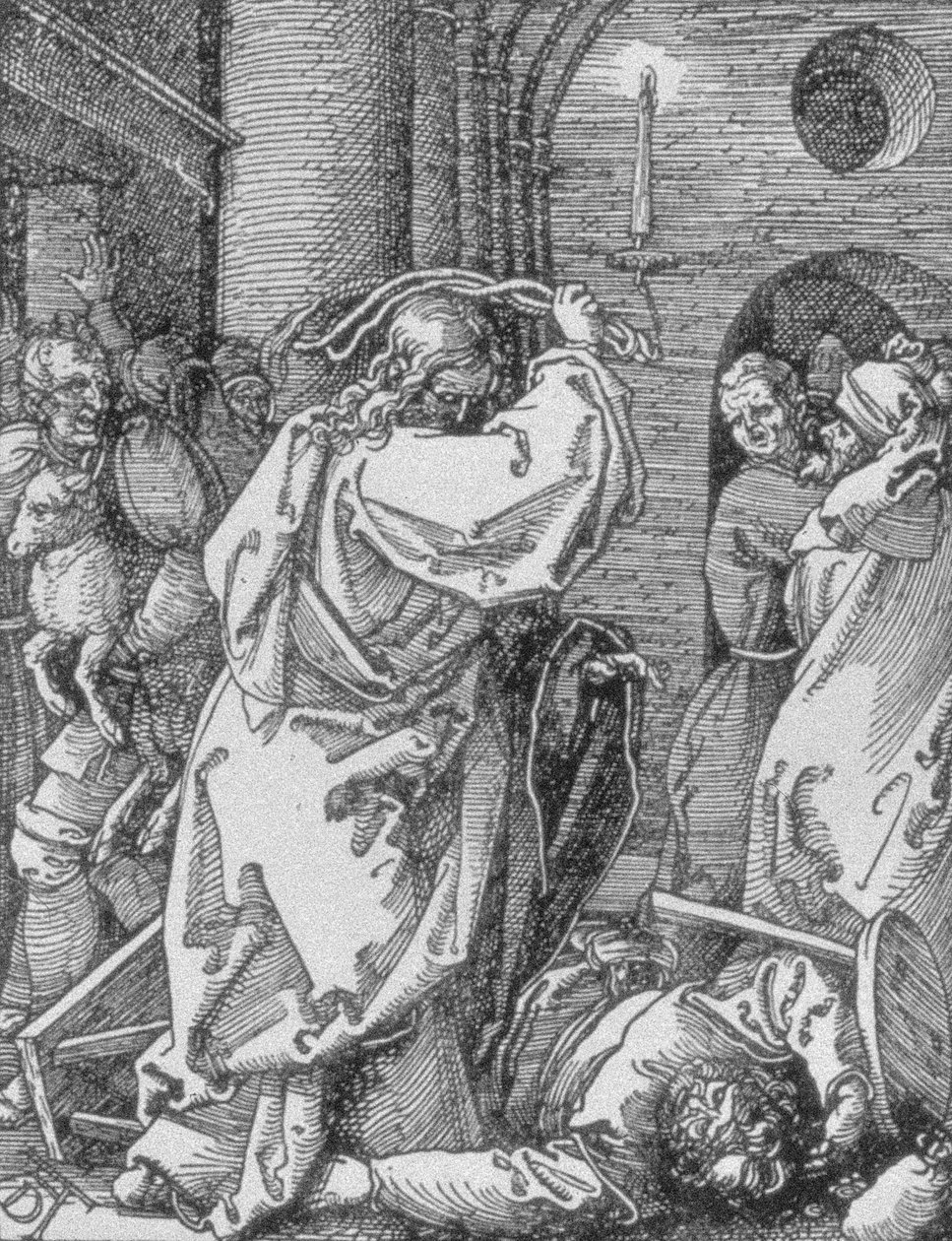 Christus vertreibt die Geldwechsler aus dem Tempel, aus der Serie 