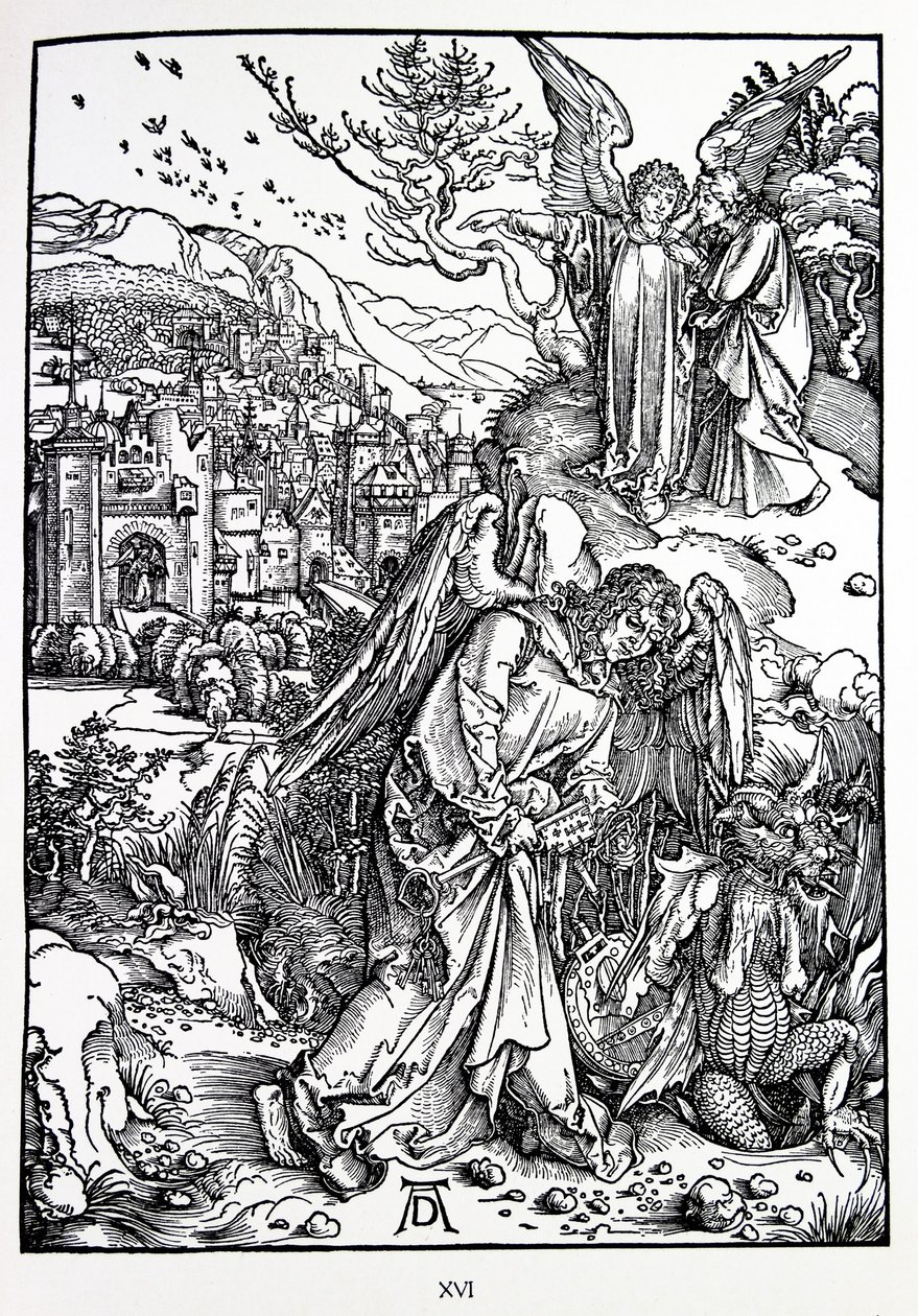 Die Offenbarung des Johannes: 15. Der Engel mit dem Schlüssel zum Abgrund von Albrecht Dürer
