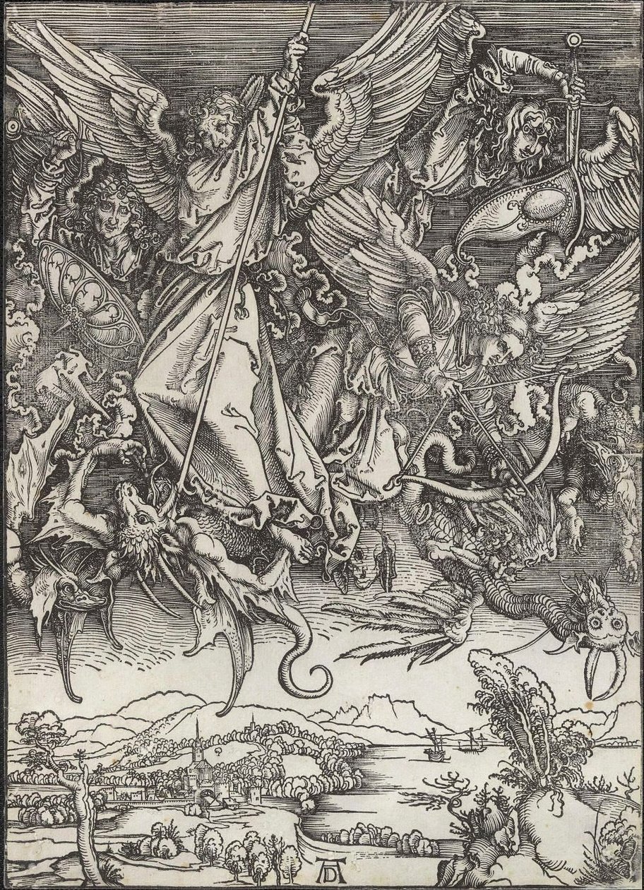 Heiliger Michael kämpft gegen den Drachen von Albrecht Dürer