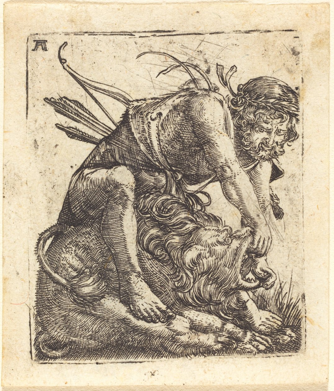 Herkules besiegt den nemeischen Löwen von Albrecht Altdorfer