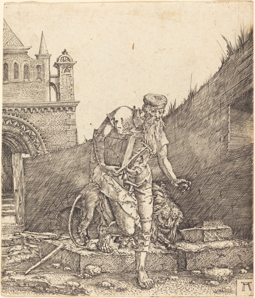 Der heilige Hieronymus in einem Hof von Albrecht Altdorfer