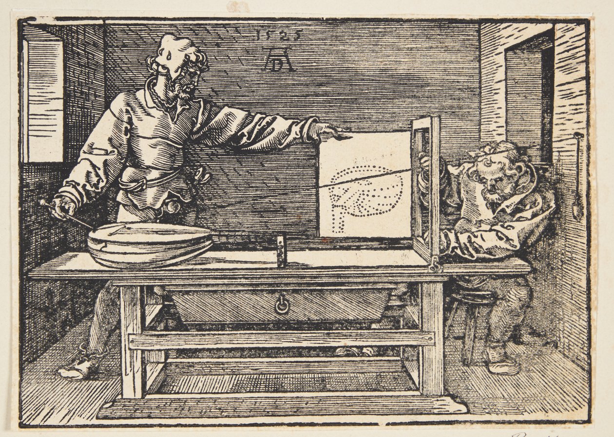 Zeichner, der eine Laute zeichnet von Albrecht Dürer