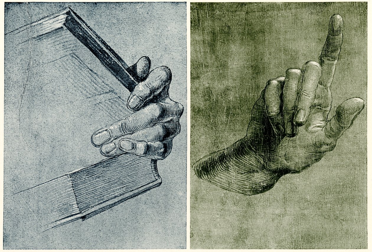Hand mit Buch von Albrecht Dürer
