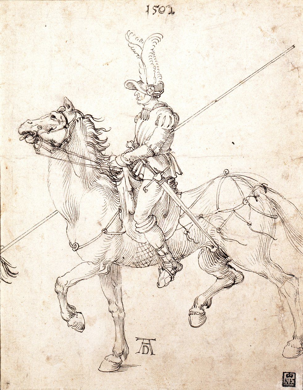 Lanzenreiter zu Pferd, 1502 von Albrecht Dürer