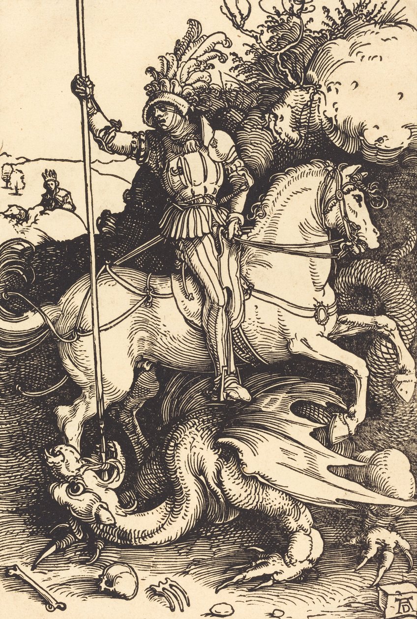 Heiliger Georg tötet den Drachen, 1501-1504 von Albrecht Dürer