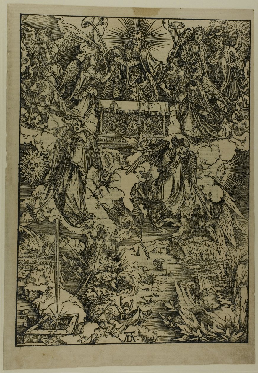 Die sieben Trompeten, aus der Apokalypse von Albrecht Dürer