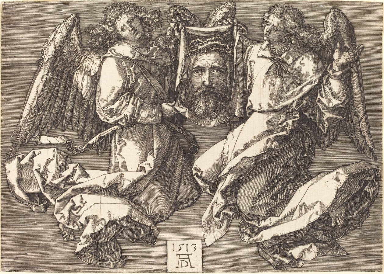 Das Schweißtuch, gehalten von zwei Engeln von Albrecht Dürer