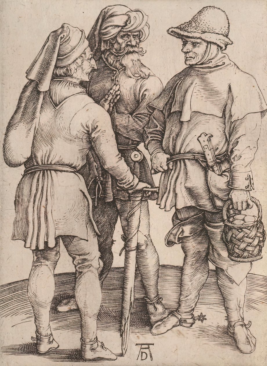 Drei Bauern im Gespräch, 1497-1498 von Albrecht Dürer