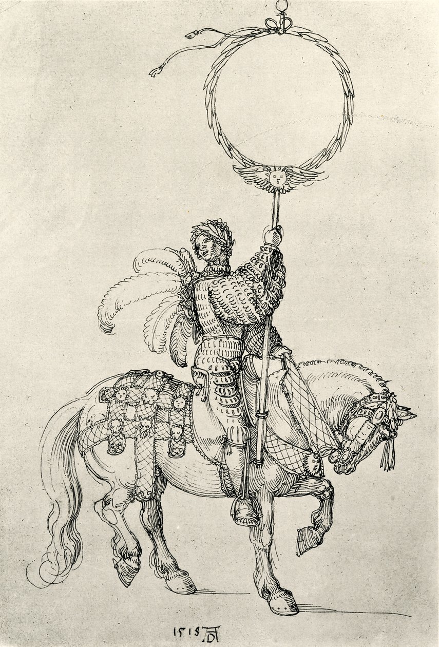 Junger Reiter als Kranzträger von Albrecht Dürer