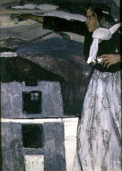 Frau in Grau von Aleksandr Jakovlevic Golovin